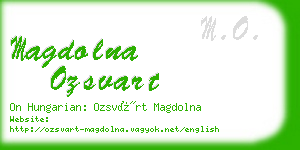 magdolna ozsvart business card